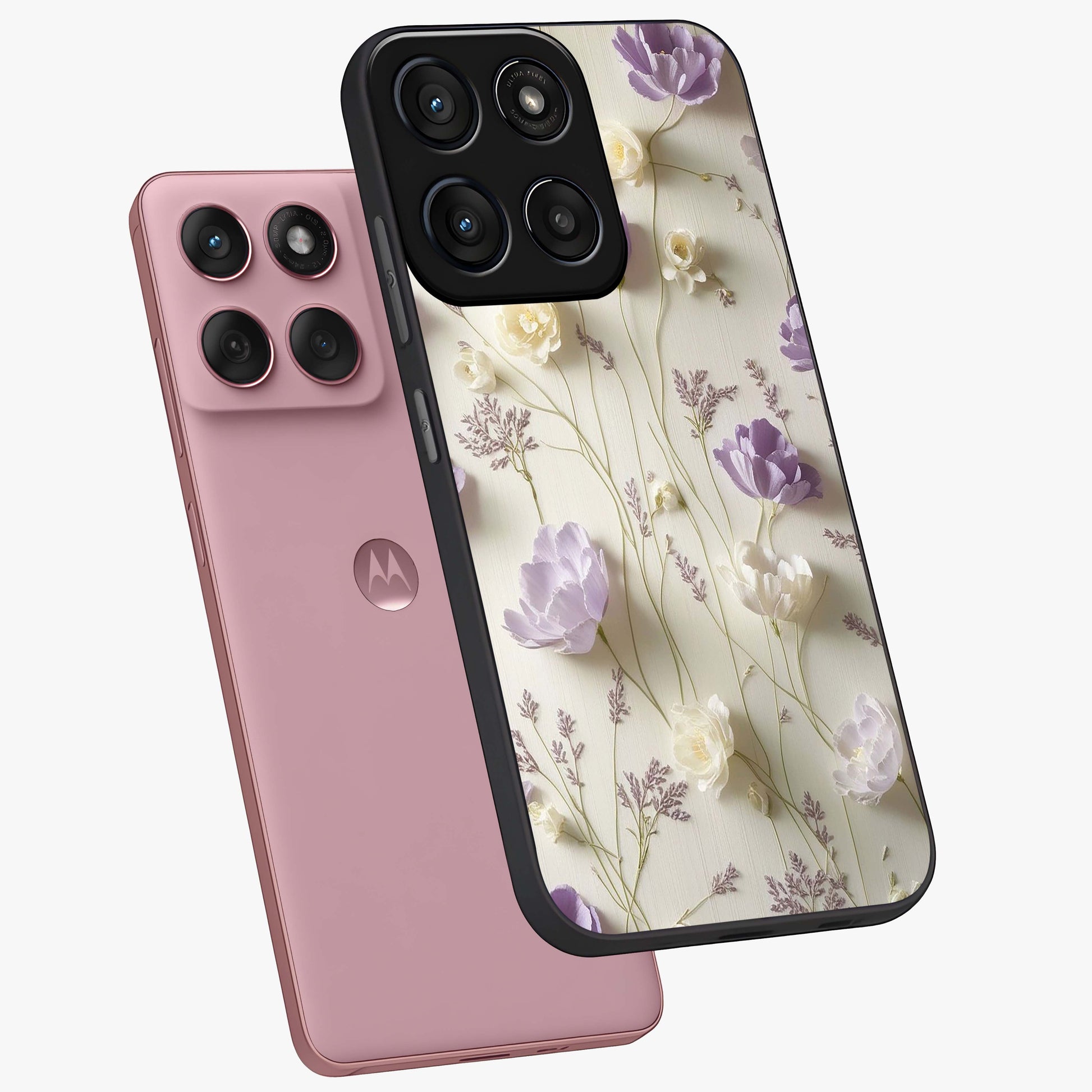 Lilac Breeze Harmony Glass Case displayed in angled mockup highlighting calm lilac breeze design with soothing aesthetic style.