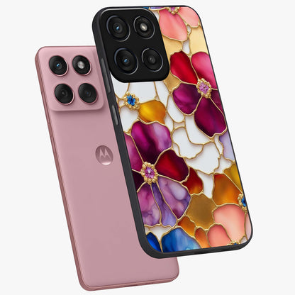 Marble Flower Pattern Glass Case displayed in angled mockup highlighting elegant marble floral design with modern aesthetic.