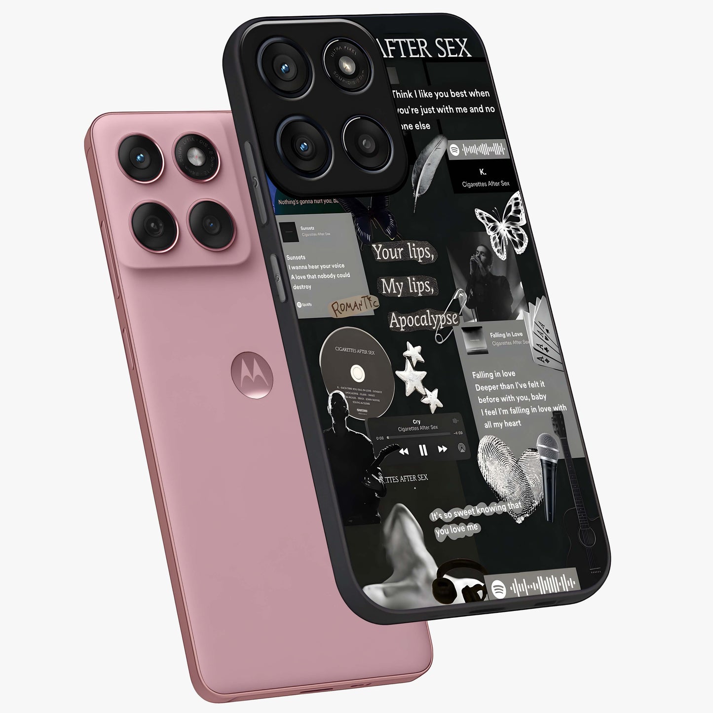 Midnight Love Echo Glass Case displayed in angled mockup highlighting elegant love inspired design with deep aesthetic style.