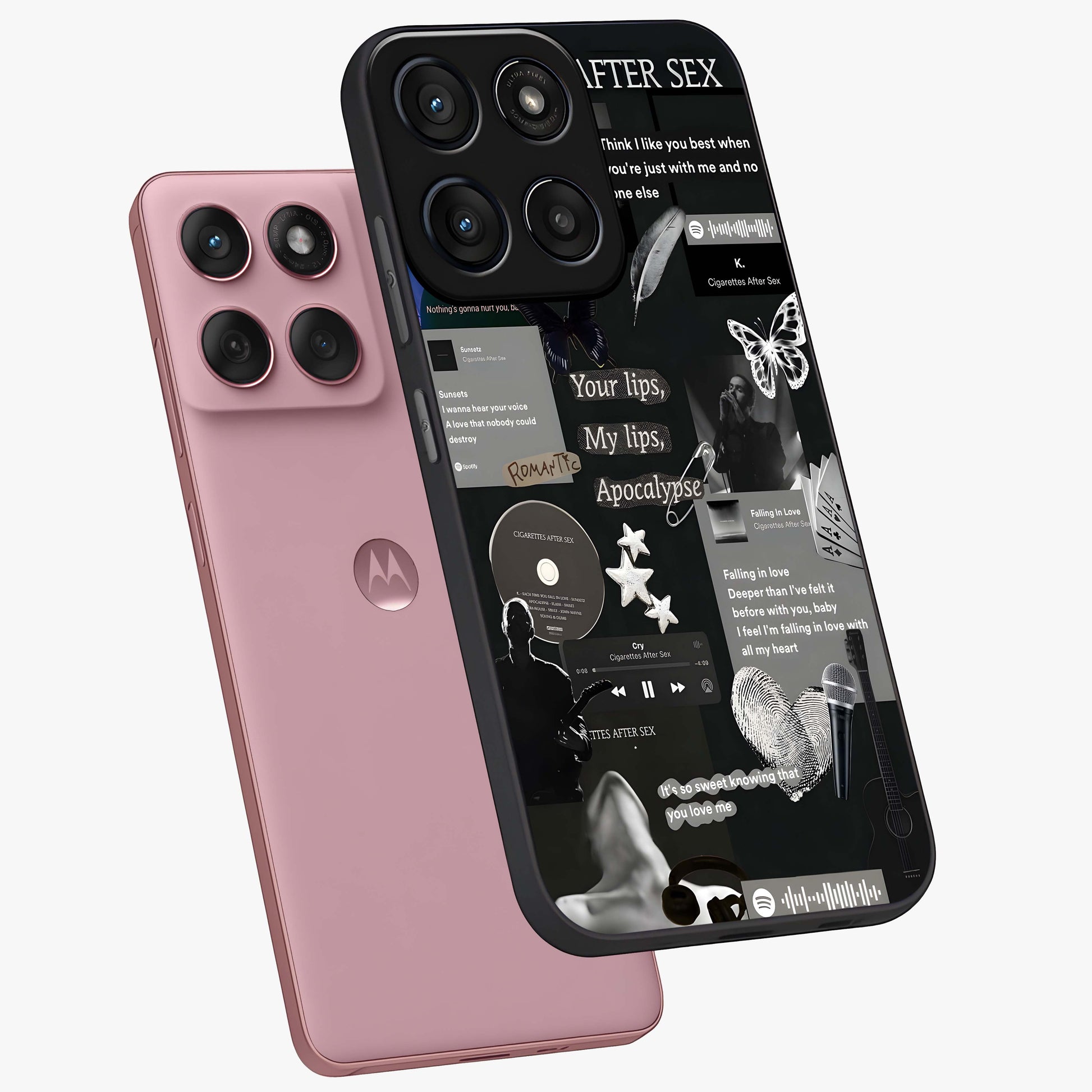 Midnight Love Echo Glass Case displayed in angled mockup highlighting elegant love inspired design with deep aesthetic style.