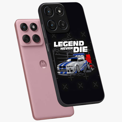 Midnight Racing Legacy Glass Case displayed in angled mockup highlighting dynamic automotive design with bold midnight aesthetic.