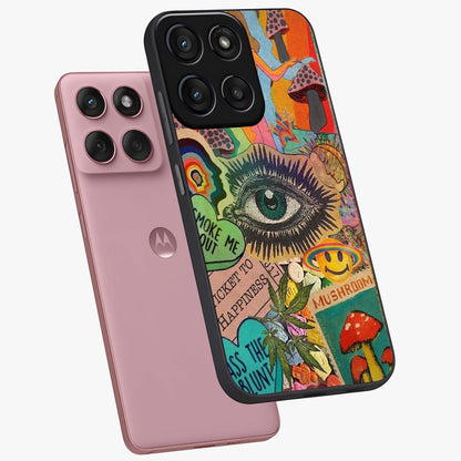 Mystic Eye Wonderland Glass Case displayed in angled mockup highlighting magical eye illustration with dreamy aesthetic.