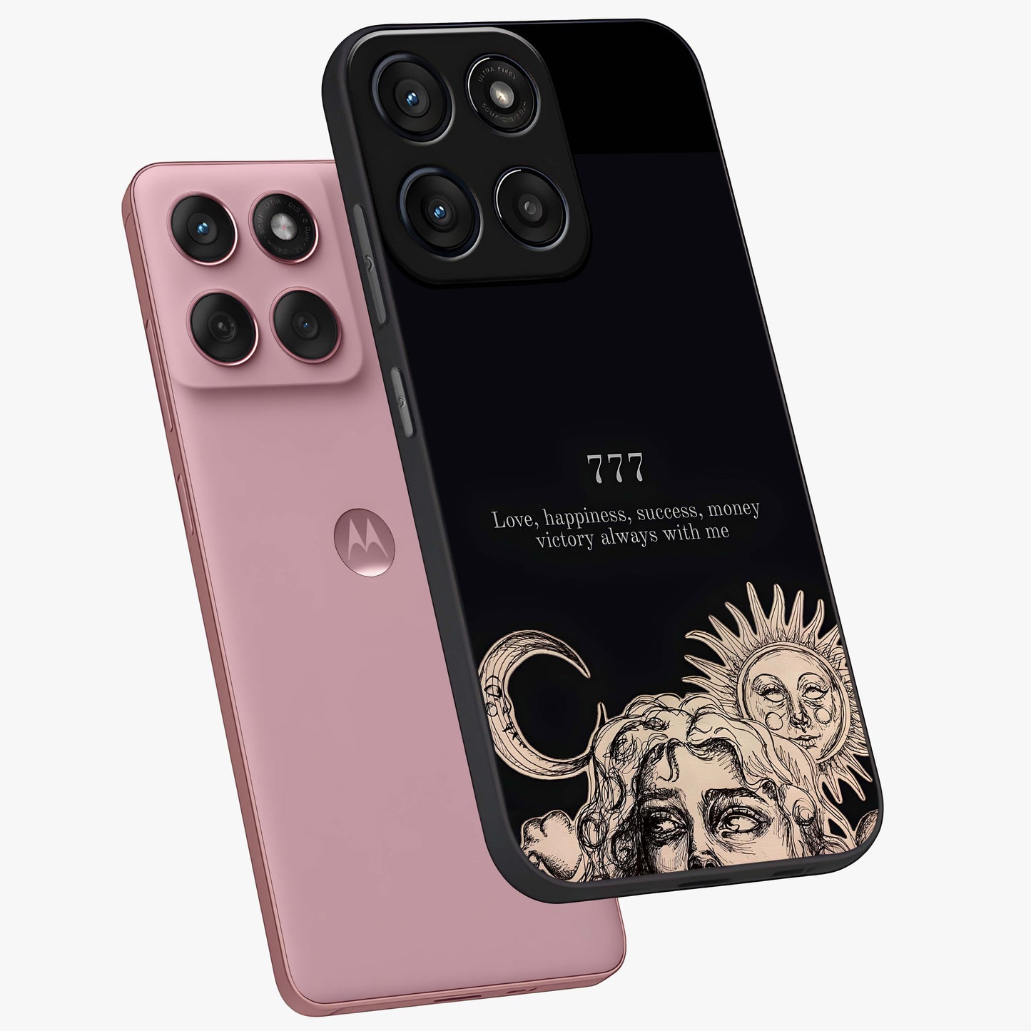 Mystic Victory Aura Glass Case displayed in angled mockup highlighting energetic aura design with bold mystical aesthetic.
