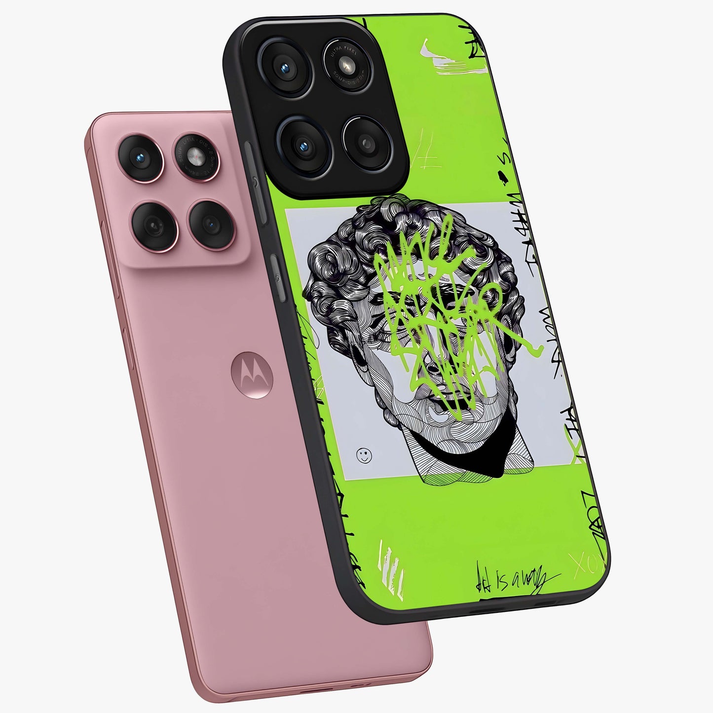 Neo Graffiti Rebellion Glass Case displayed in angled mockup highlighting urban street art design with rebellious aesthetic.