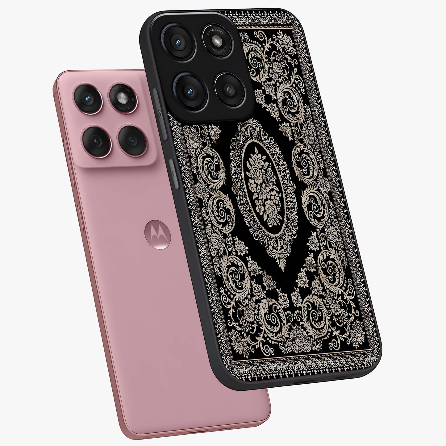 Noir Bloom Elegance Glass Case displayed in angled mockup highlighting refined flower design with stylish noir aesthetic.
