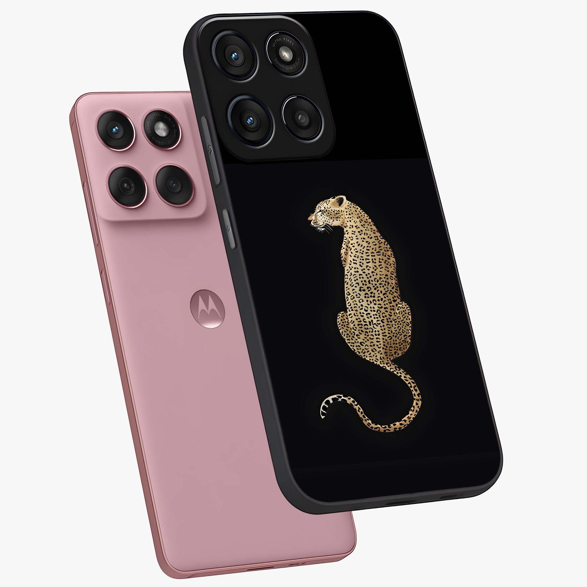 Regal Leopard Glass Case displayed in angled mockup highlighting powerful animal illustration with stylish wild aesthetic.