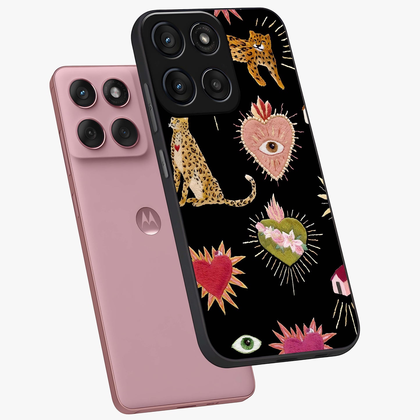 Sacred Jungle Heart Glass Case displayed in angled mockup highlighting lush tropical design with natural aesthetic style.