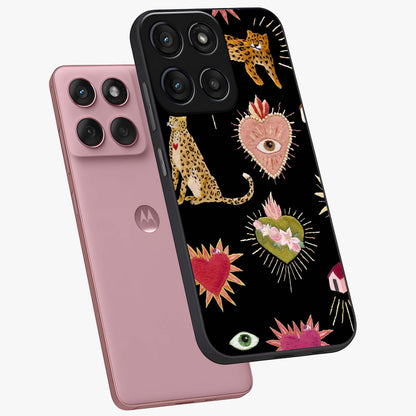 Sacred Jungle Heart Glass Case displayed in angled mockup highlighting lush tropical design with natural aesthetic style.