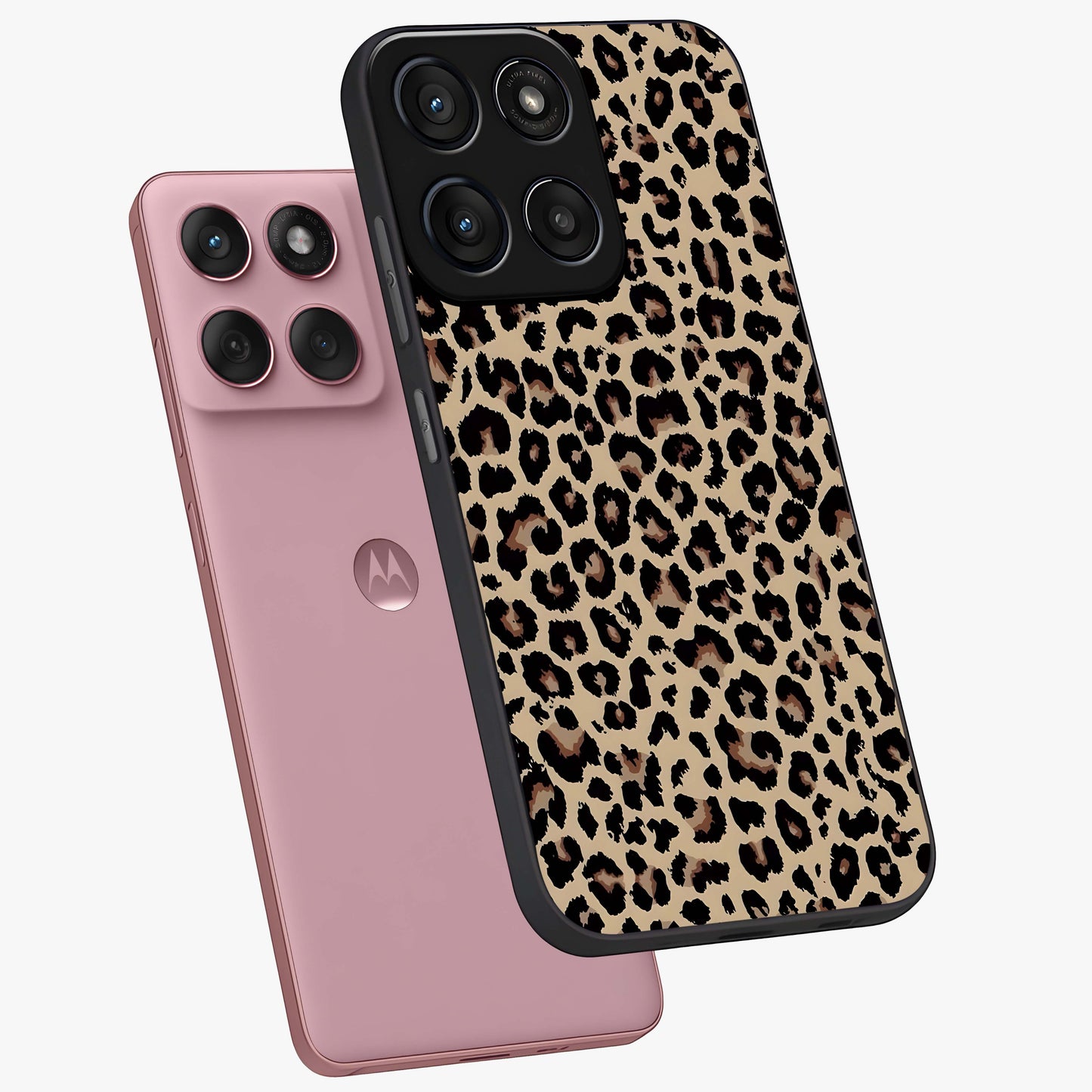 Savage Chic Pattern Glass Case displayed in angled mockup highlighting bold fashion inspired design with chic aesthetic.