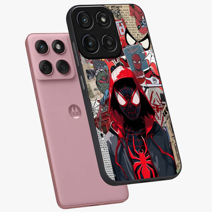 Spider Collage Street Glass Case displayed in angled mockup highlighting dynamic street style collage design with comic aesthetic.