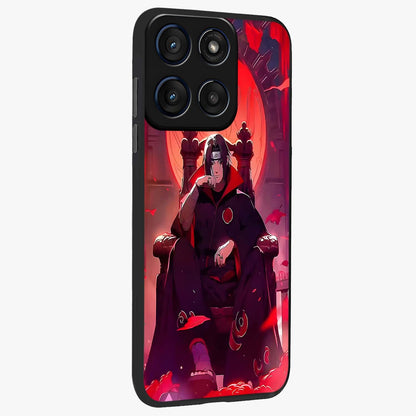 Blood Moon Sovereign Glass Case upright view showcasing powerful moon inspired artwork with cosmic aesthetic style.