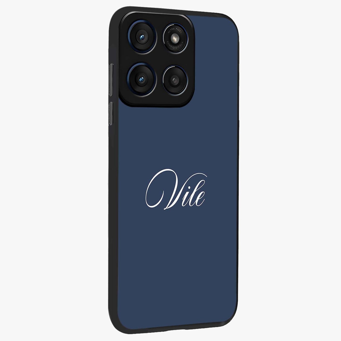 Blue Vintage Floral Pattern Glass Case displayed in angled mockup highlighting classic blue floral pattern and retro aesthetic design.