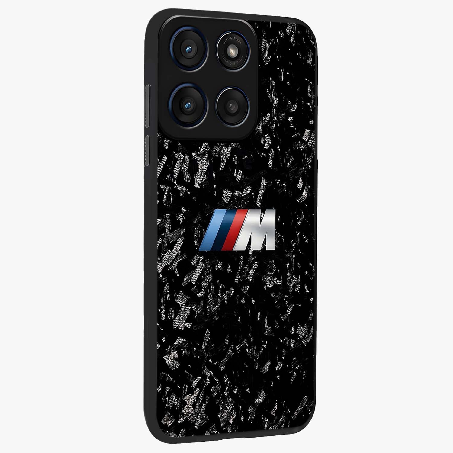 Carbon Speed Mark Glass Case upright view showcasing modern carbon speed graphic with bold automotive theme.