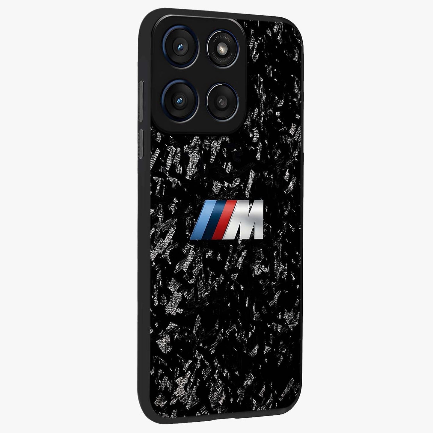 Carbon Speed Mark Glass Case upright view showcasing modern carbon speed graphic with bold automotive theme.