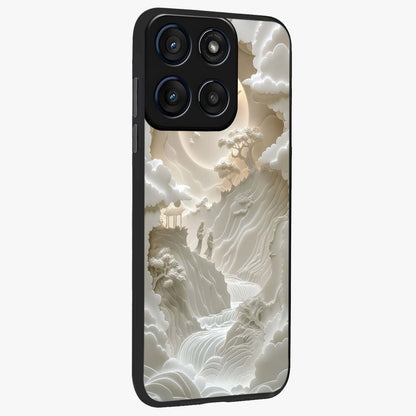 Celestial Origami Glass Case upright view showcasing creative origami artwork with modern celestial style.