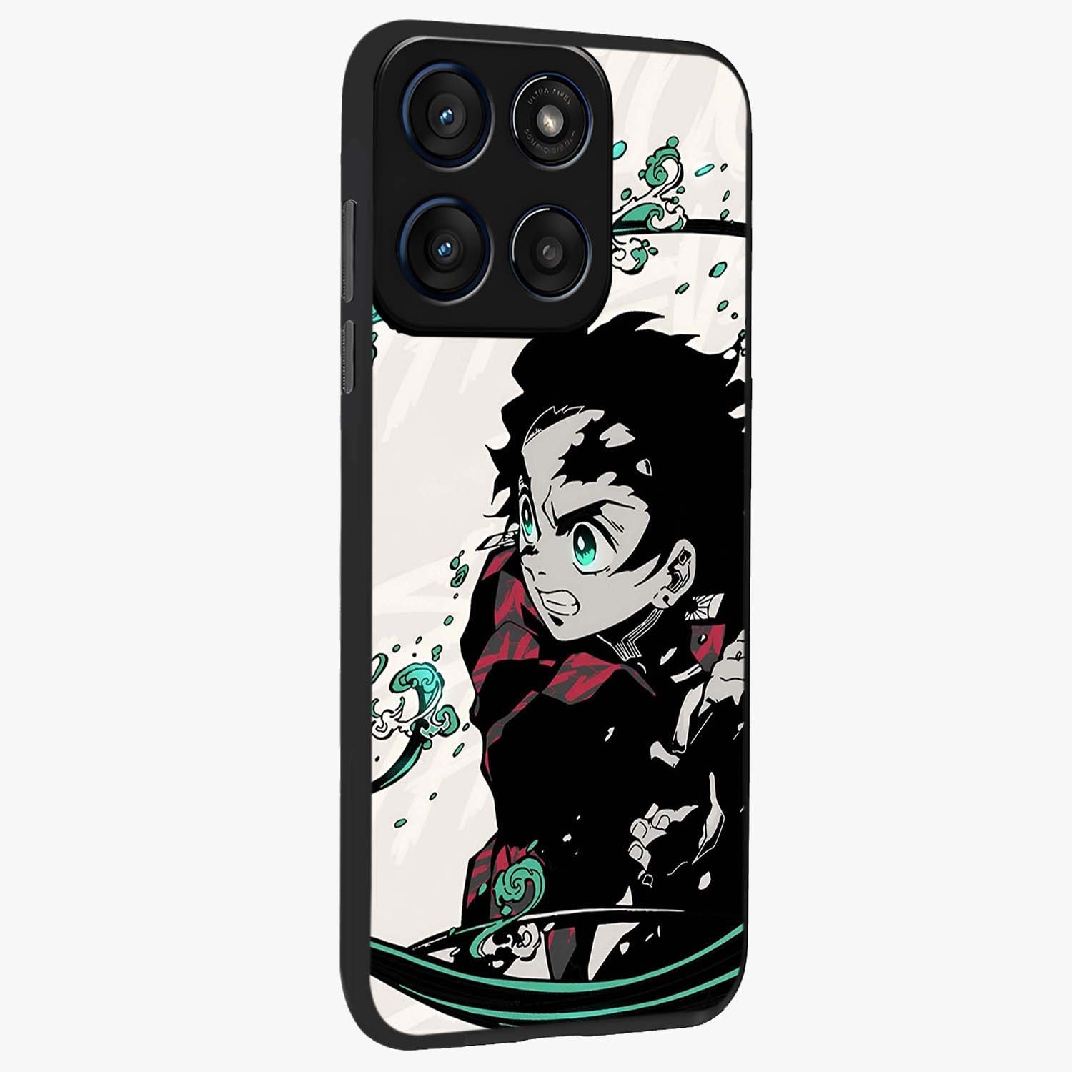 Demon Slayer Glass Case upright view showcasing powerful anime artwork with intense warrior theme.