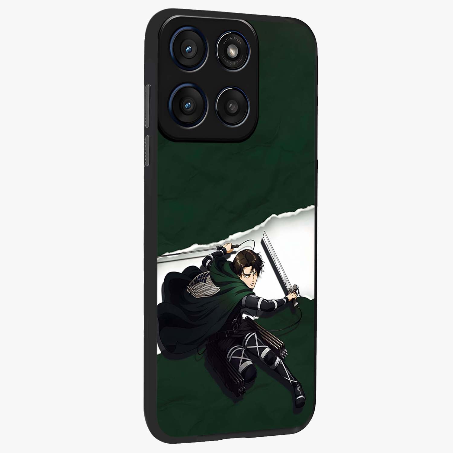 Emerald War Vanguard Glass Case upright view showcasing dramatic warrior artwork with bold fantasy theme.