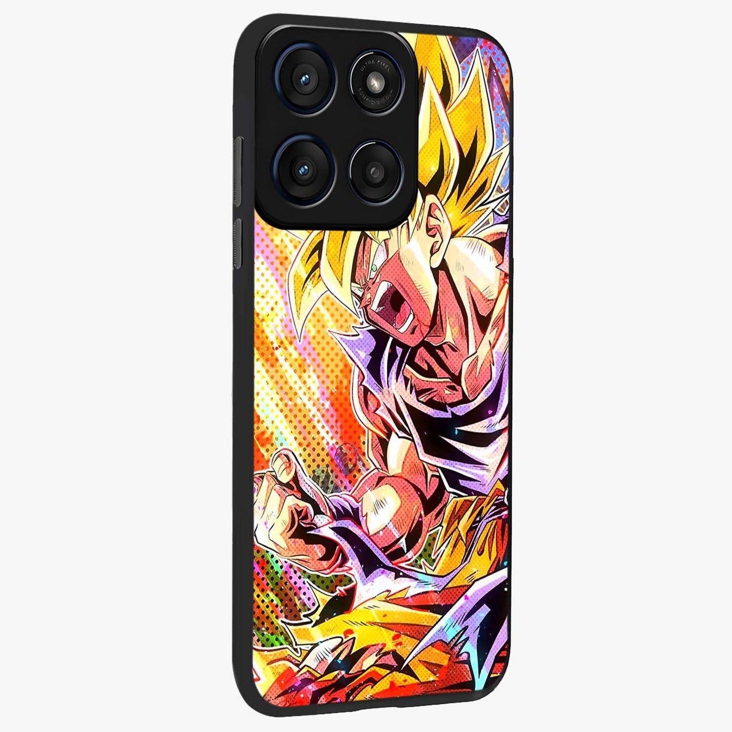 Firing Goku Glass Case upright view showcasing energetic anime artwork with bold warrior theme.