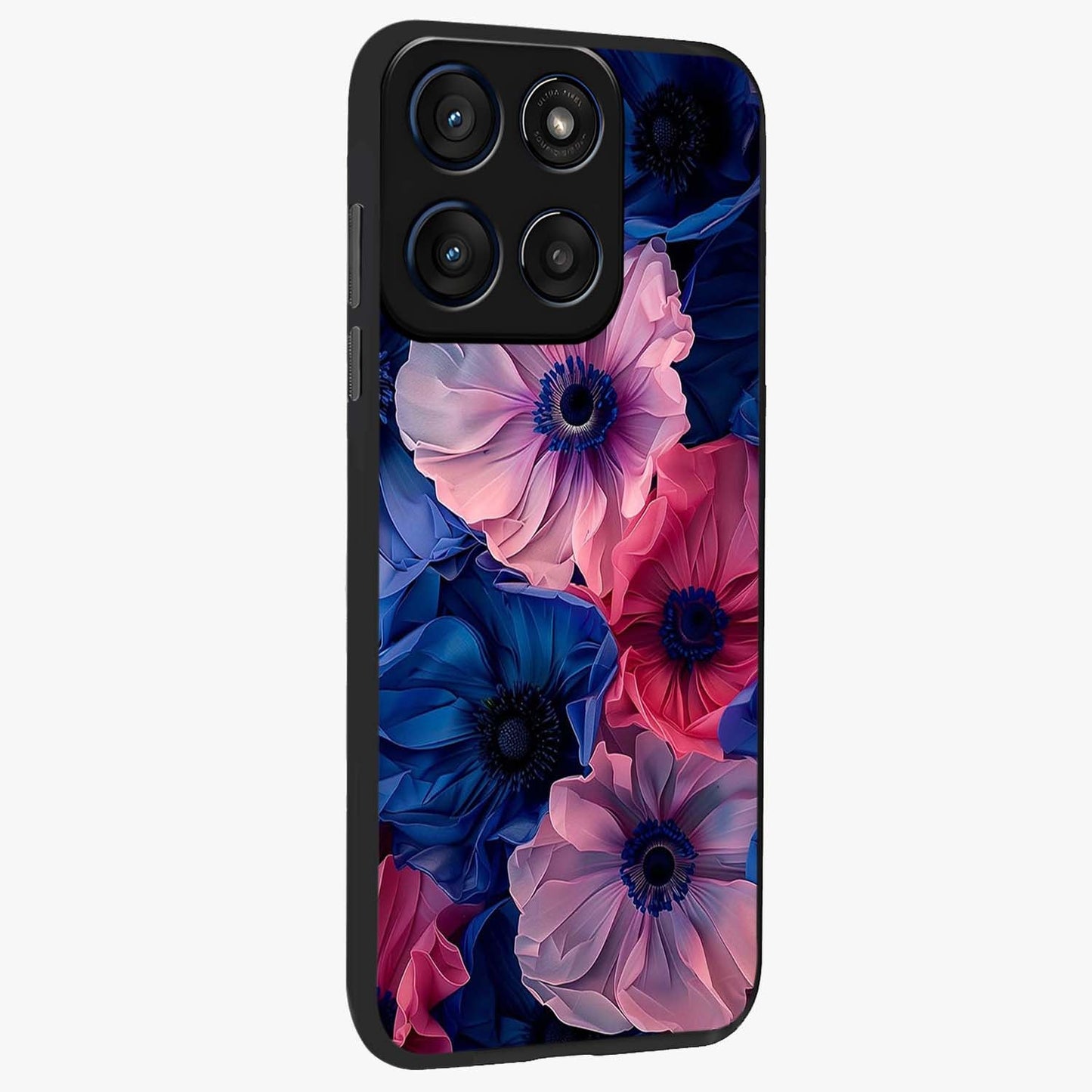 Flower Paper Art Pattern Glass Case upright view showcasing decorative paper floral artwork with creative craft style.
