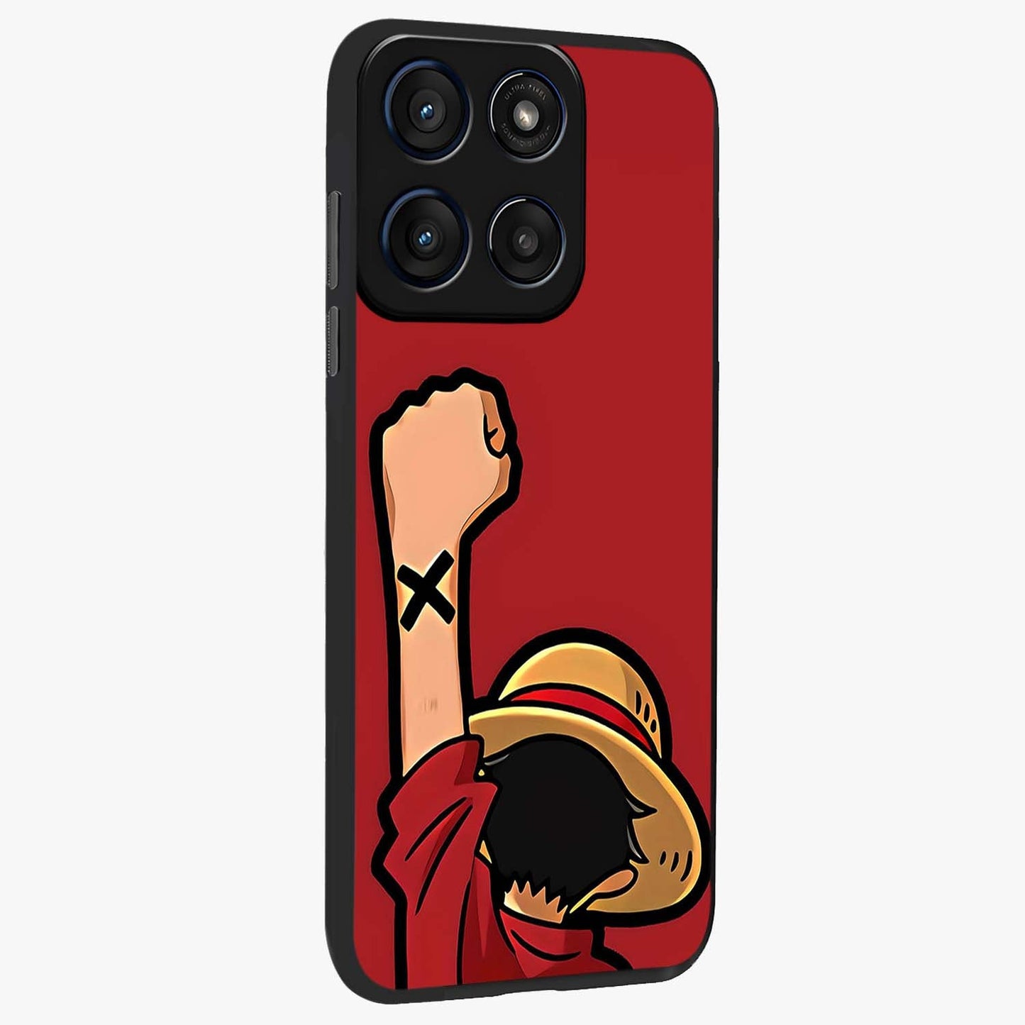Luffy X Spirit Glass Case upright view showcasing striking anime artwork with adventurous character theme.