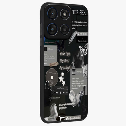 Midnight Love Echo Glass Case upright view showcasing expressive romantic artwork with dreamy midnight theme.