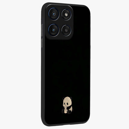 Midnight Panda Love Glass Case upright view showcasing charming panda artwork with playful romantic theme.