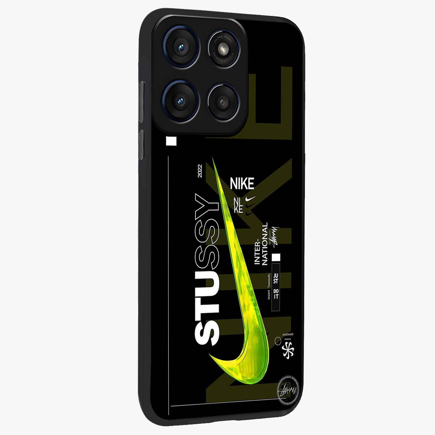 Neon Street Edition Glass Case upright view showcasing colorful neon artwork with modern street culture theme.