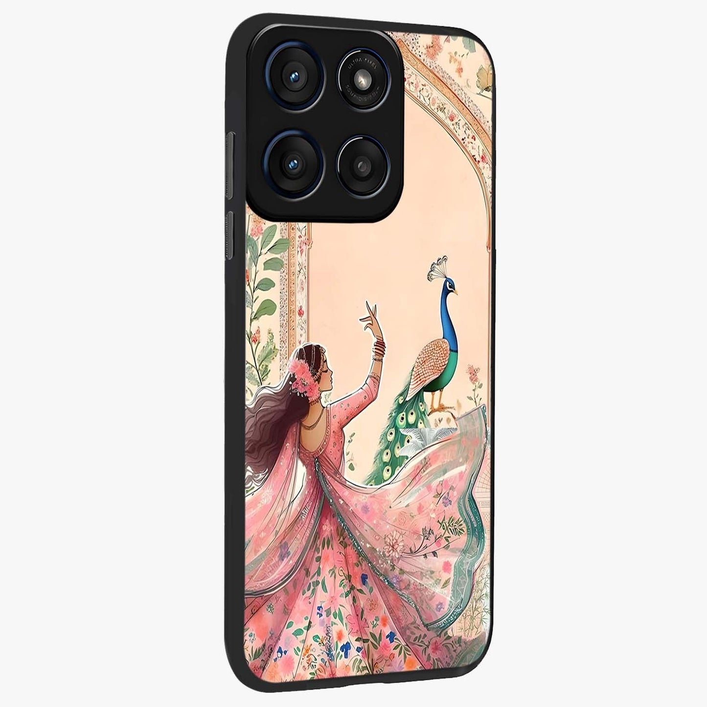 Royal Grace Muse Glass Case upright view showcasing stylish artistic artwork with sophisticated royal theme.