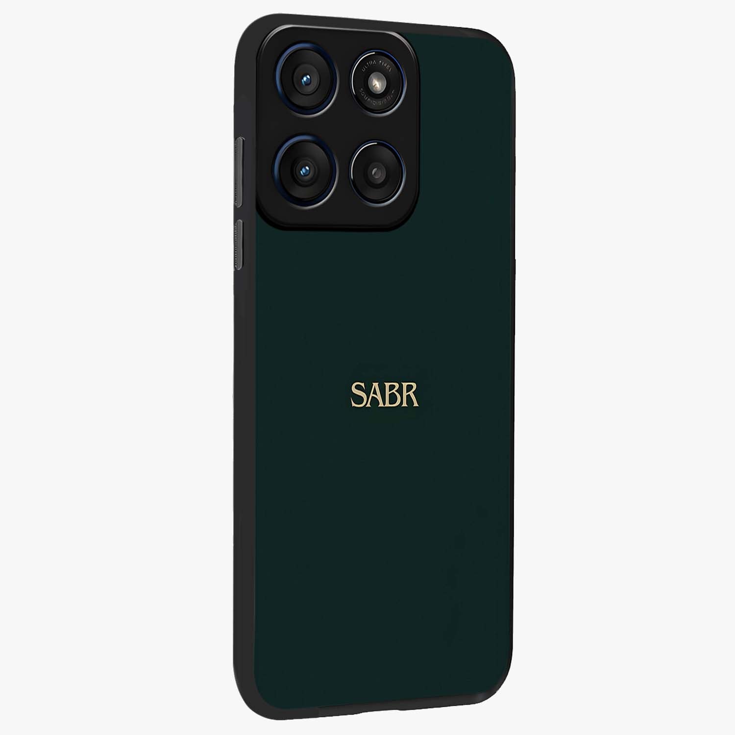 Sabr Minimal Patience Glass Case upright view showcasing calm minimalist artwork with motivational patience theme.