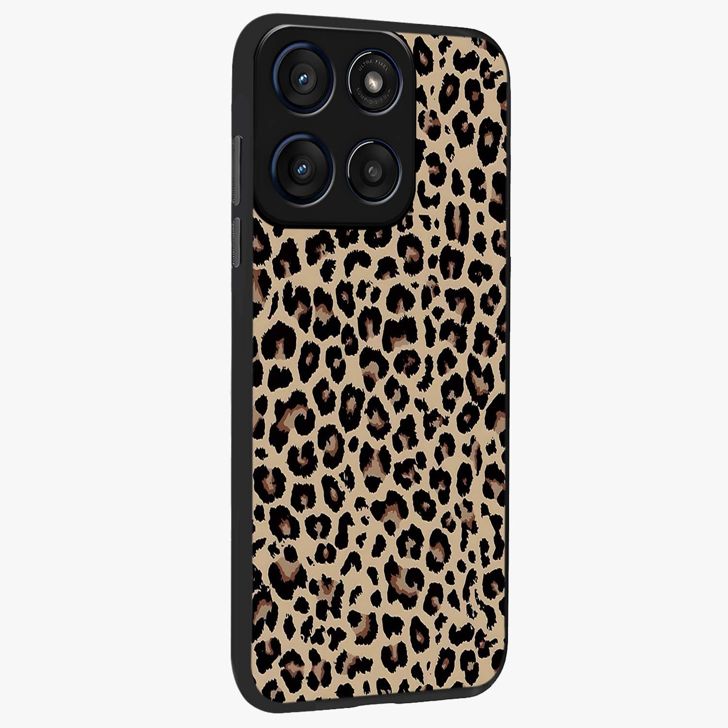 Savage Chic Pattern Glass Case upright view showcasing trendy decorative artwork with edgy fashion theme.