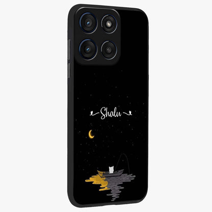 Silent Night Row Glass Case upright view showcasing tranquil night artwork with serene landscape theme.