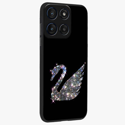 Starlit Swan Grace Glass Case upright view showcasing beautiful swan artwork with peaceful night themed design.