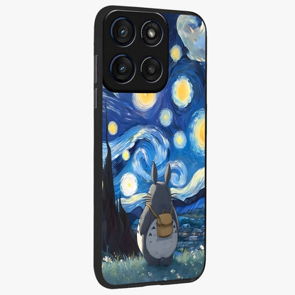 Totoro In Van Gogh Art Glass Case upright view showcasing creative character artwork with painterly artistic theme.