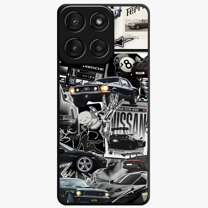 Aesthetic Dark Love Glass Case showing flat back view with dark romantic artwork and glossy glass finish.