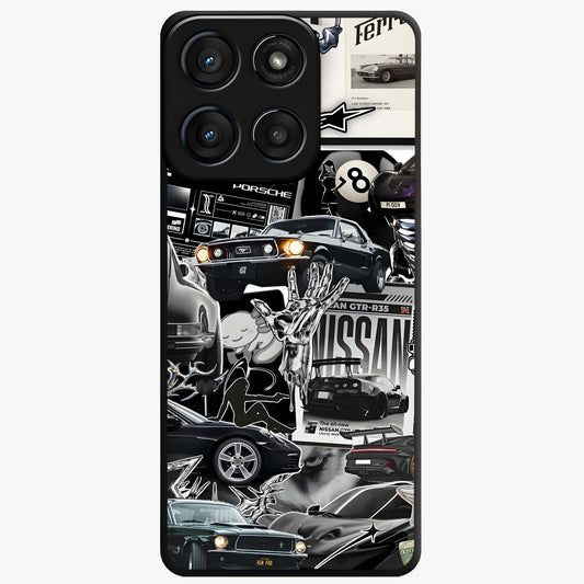 Aesthetic Dark Love Glass Case showing flat back view with dark romantic artwork and glossy glass finish.
