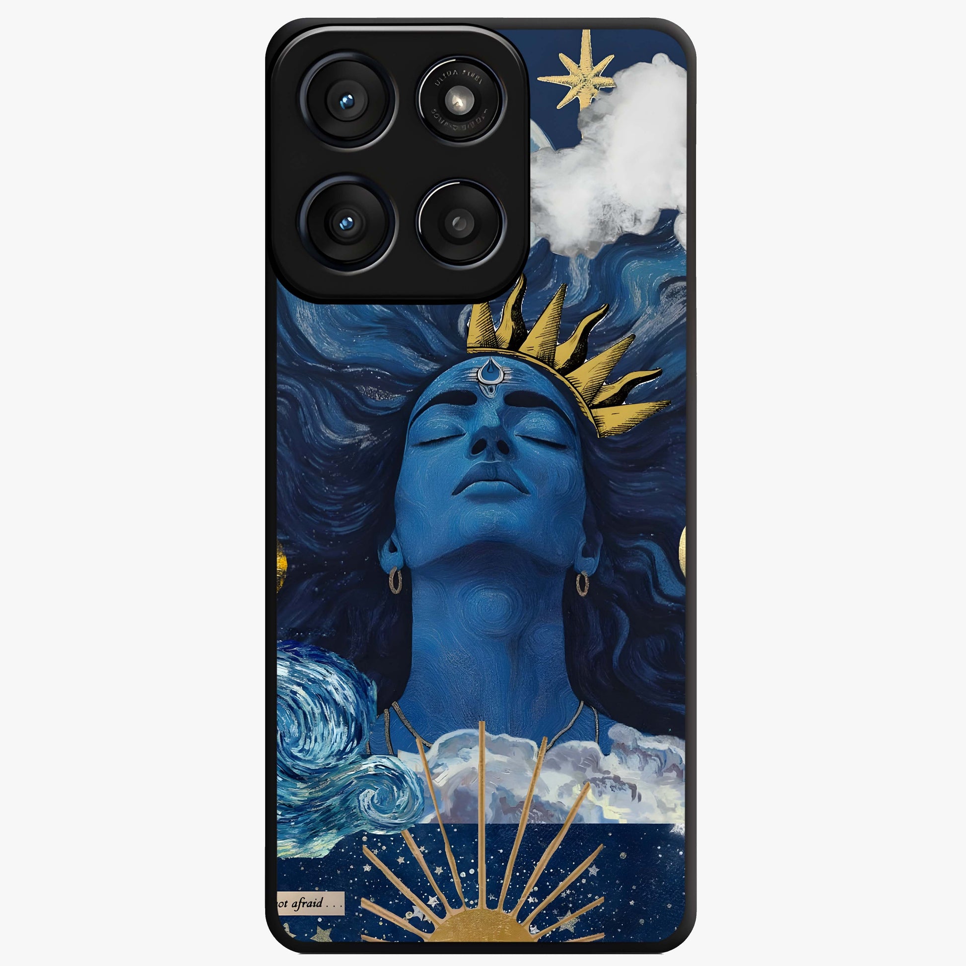 Aesthetic Lord Shiva Glass Case showing flat back view with divine Shiva artwork and glossy glass finish.