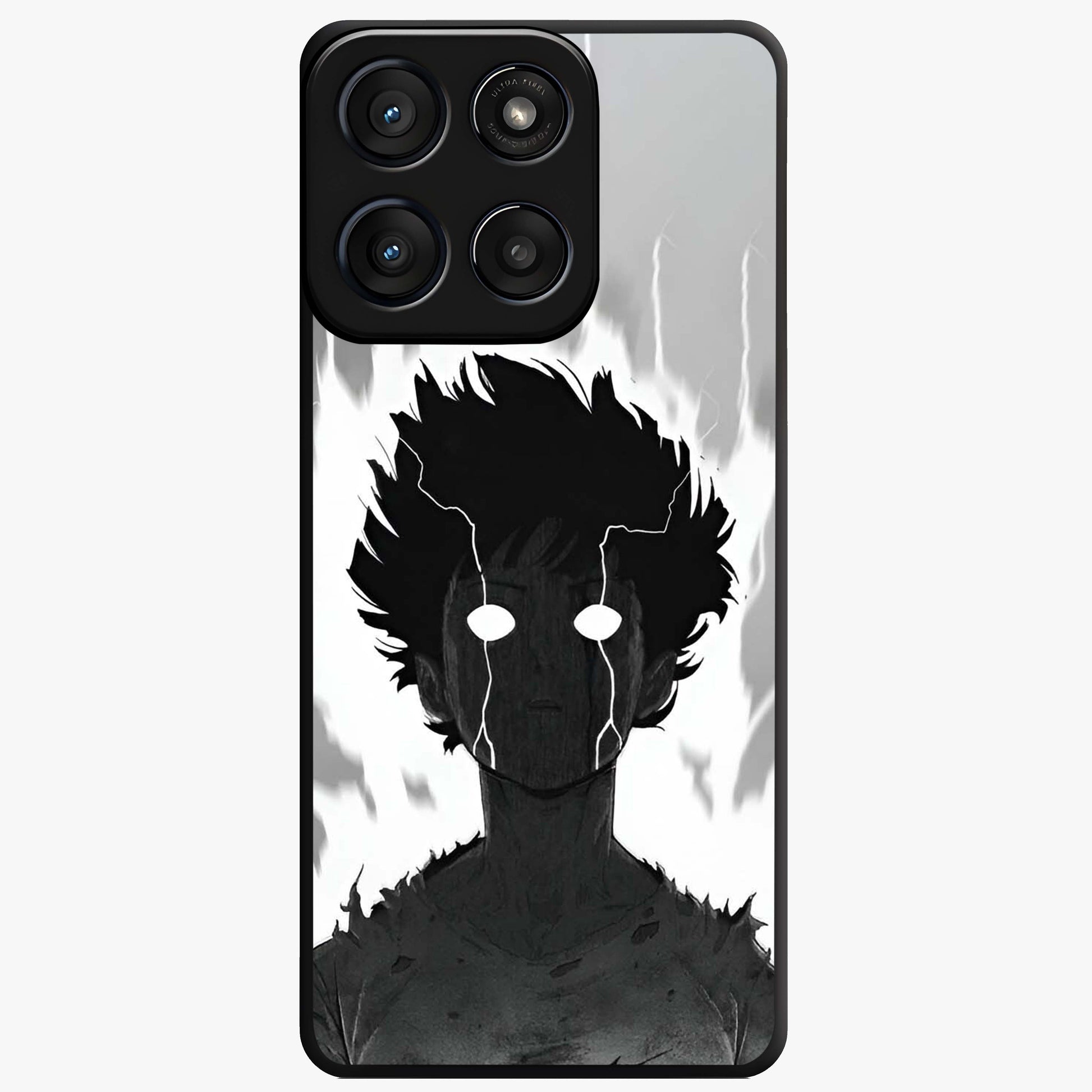 Awakened Inner Rage Glass Case showing flat back view with intense artistic artwork and glossy glass finish.