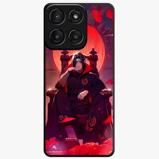 Blood Moon Sovereign Glass Case showing flat back view with mystical blood moon artwork and glossy glass finish.