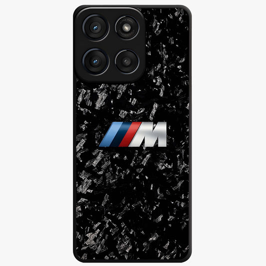 Carbon Speed Mark Glass Case showing flat back view with sporty carbon pattern artwork and glossy glass finish.