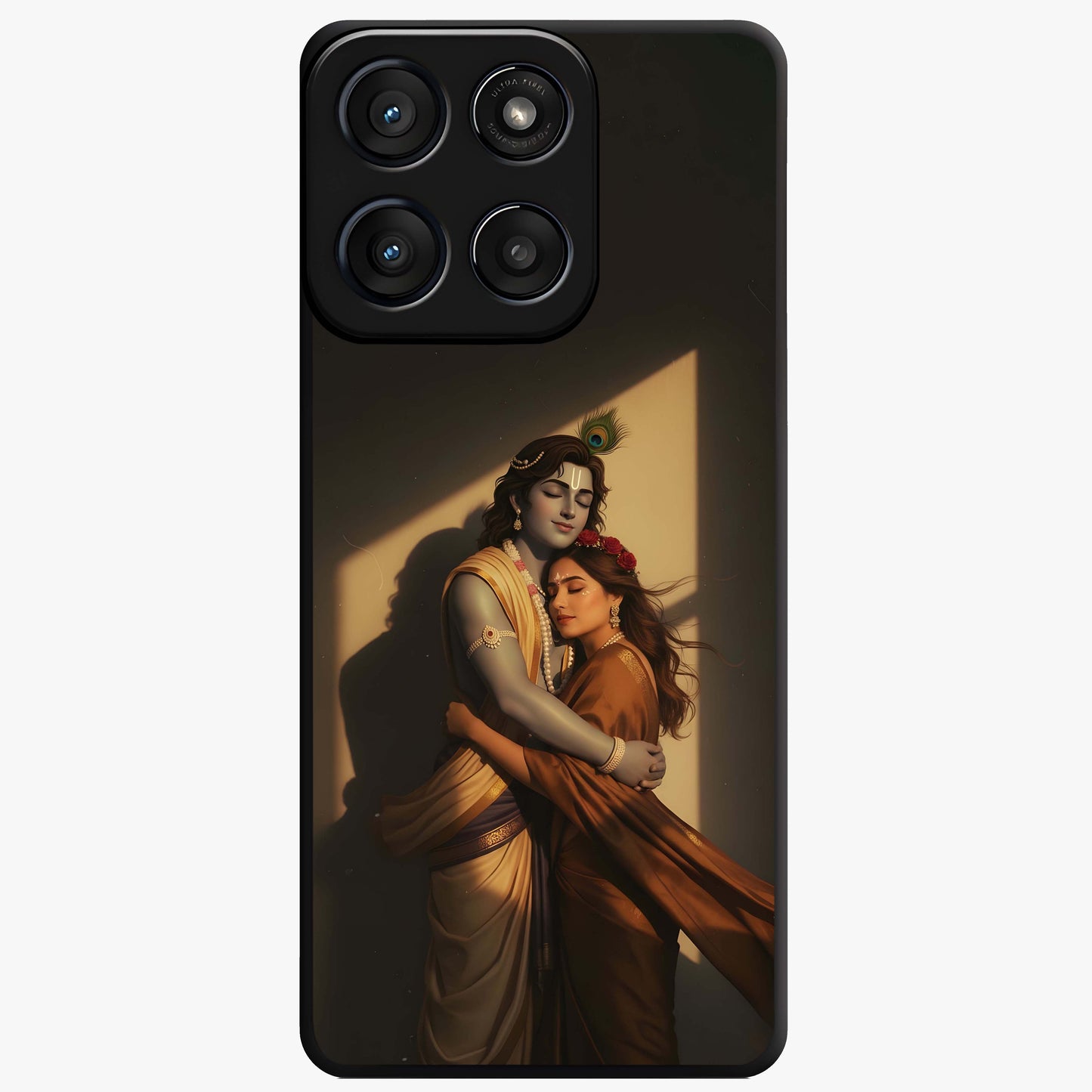 Divine Eternal Love Glass Case showing flat back view with spiritual love themed artwork and glossy glass finish.
