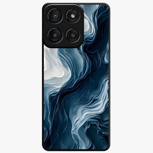 Ethereal Paper Marble Glass Case showing flat back view with soft marble paper texture artwork and glossy glass finish.