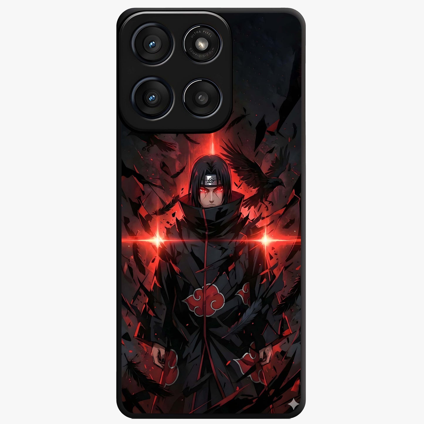 Focus Mode On Glass Case showing flat back view with bold motivational typography design and glossy glass finish.