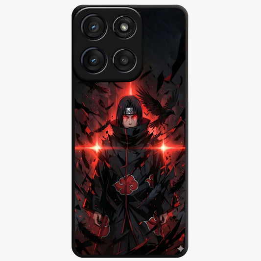 Focus Mode On Glass Case showing flat back view with bold motivational typography design and glossy glass finish.