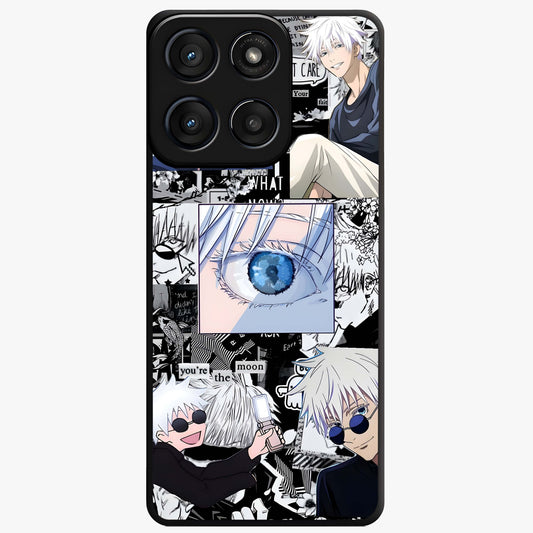 Infinity Sorcerer Chaos Glass Case showing flat back view with mystical sorcerer themed artwork and glossy glass finish.