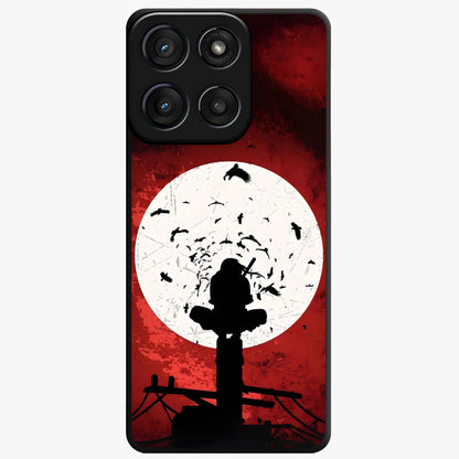 Itachi Limited Edition Naruto Anime Glass Case showing flat back view with iconic anime character artwork and glossy glass finish.