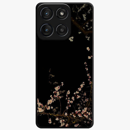 Petal Moon Light With Custom Name Glass Case showing flat back view with floral moonlight artwork and personalized name design.
