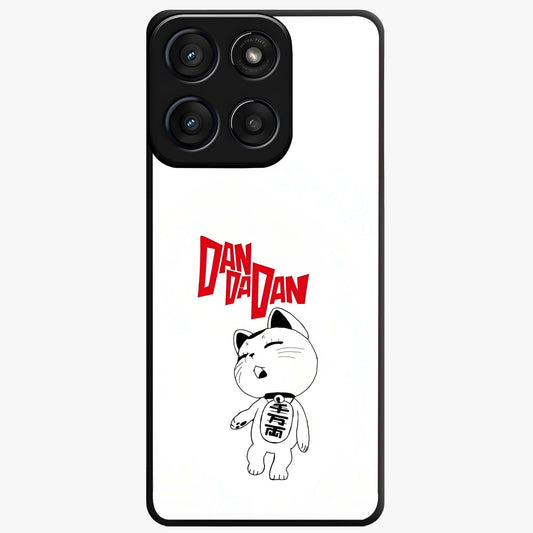 Playful Spirit Charm Glass Case showing flat back view with cheerful charm themed artwork and glossy glass finish.