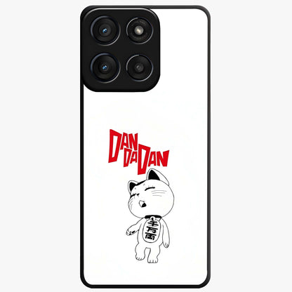 Playful Spirit Charm Glass Case showing flat back view with cheerful charm themed artwork and glossy glass finish.