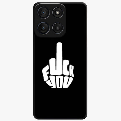 Rebel Mode On Glass Case showing flat back view with bold rebellious typography artwork and glossy glass finish.