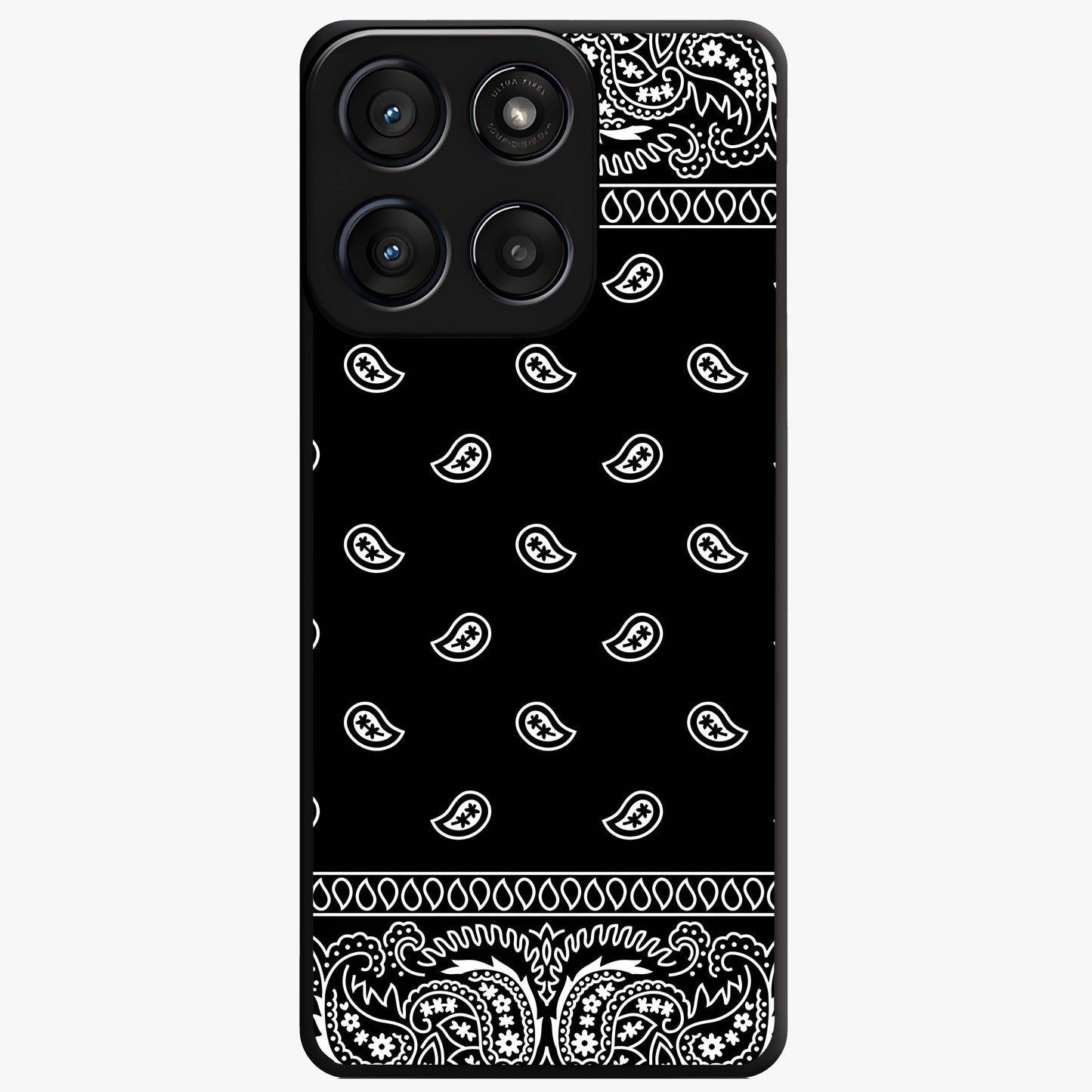 Retro Rebel Threads Glass Case showing flat back view with vintage street style artwork and glossy glass finish.